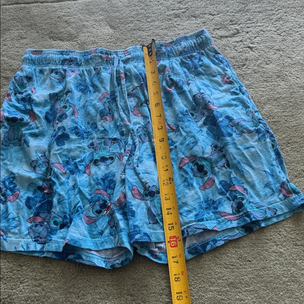 Disney Men's Light Blue Stitch Pattern Sleep Shorts Pajamas - Picture 6 of 7